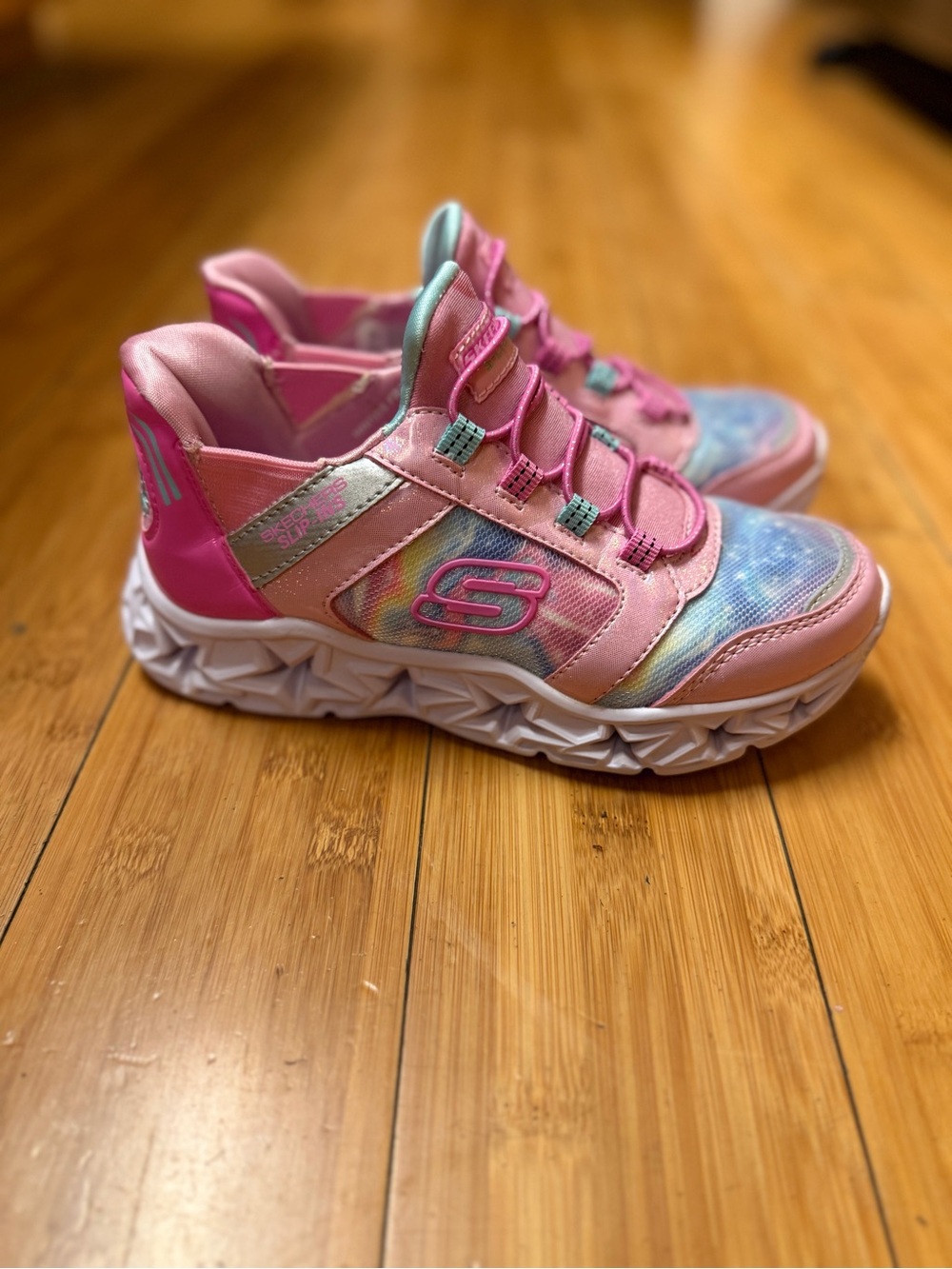 Skechers Girls Pink Pastel Tie-Dye Sneakers